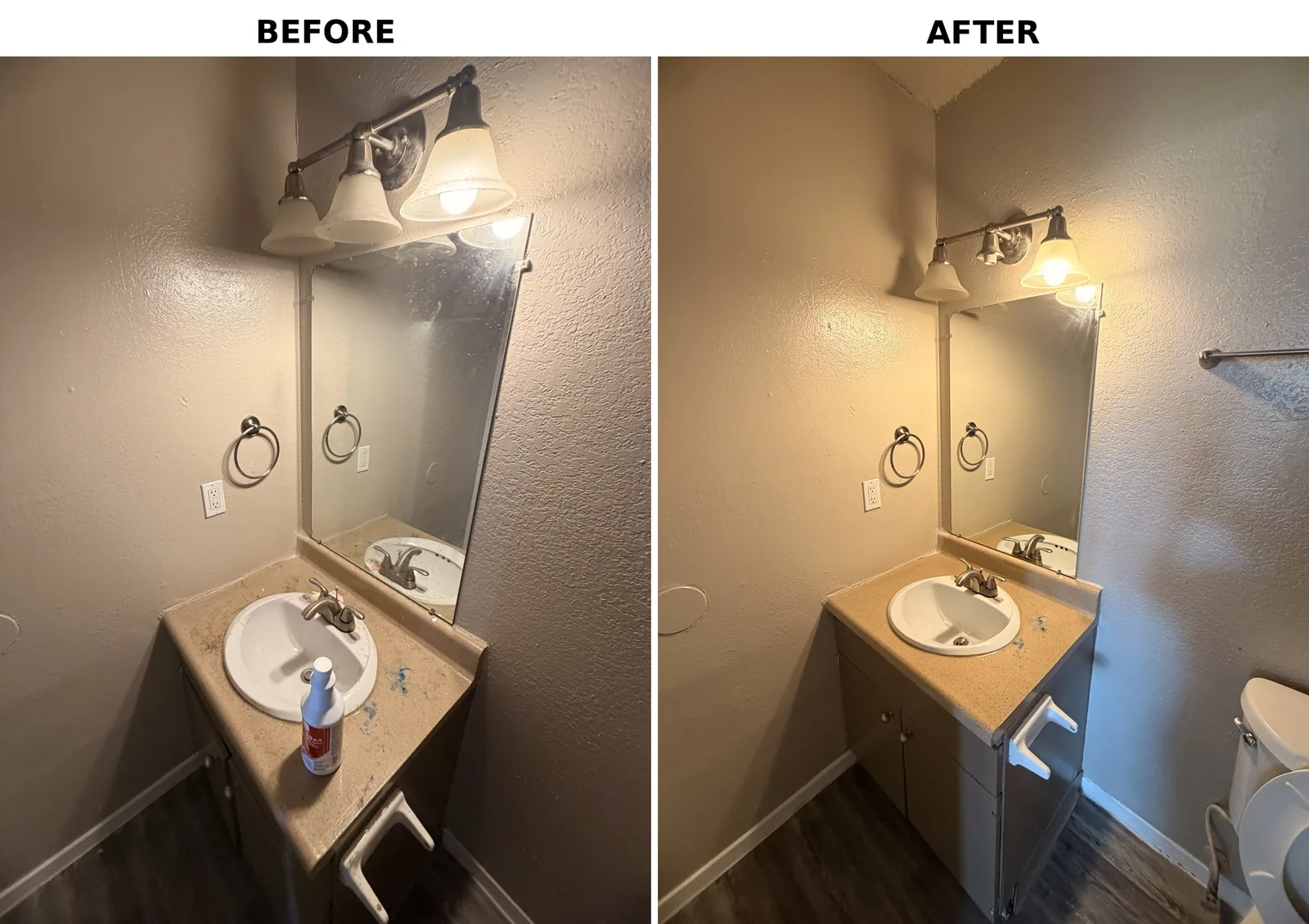 Residential — vanity — before and after by Janitorial Pros LLC, Tulsa OK