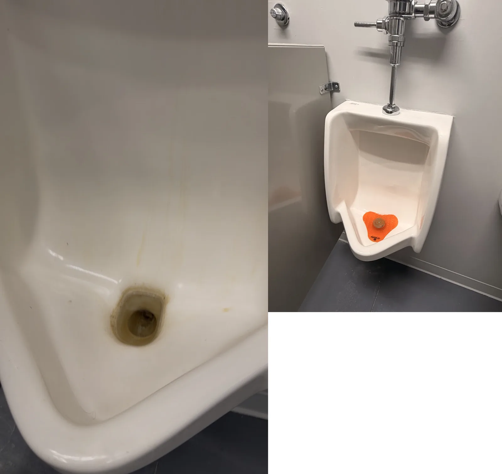 Restroom — urinal — before and after by Janitorial Pros LLC, Tulsa OK